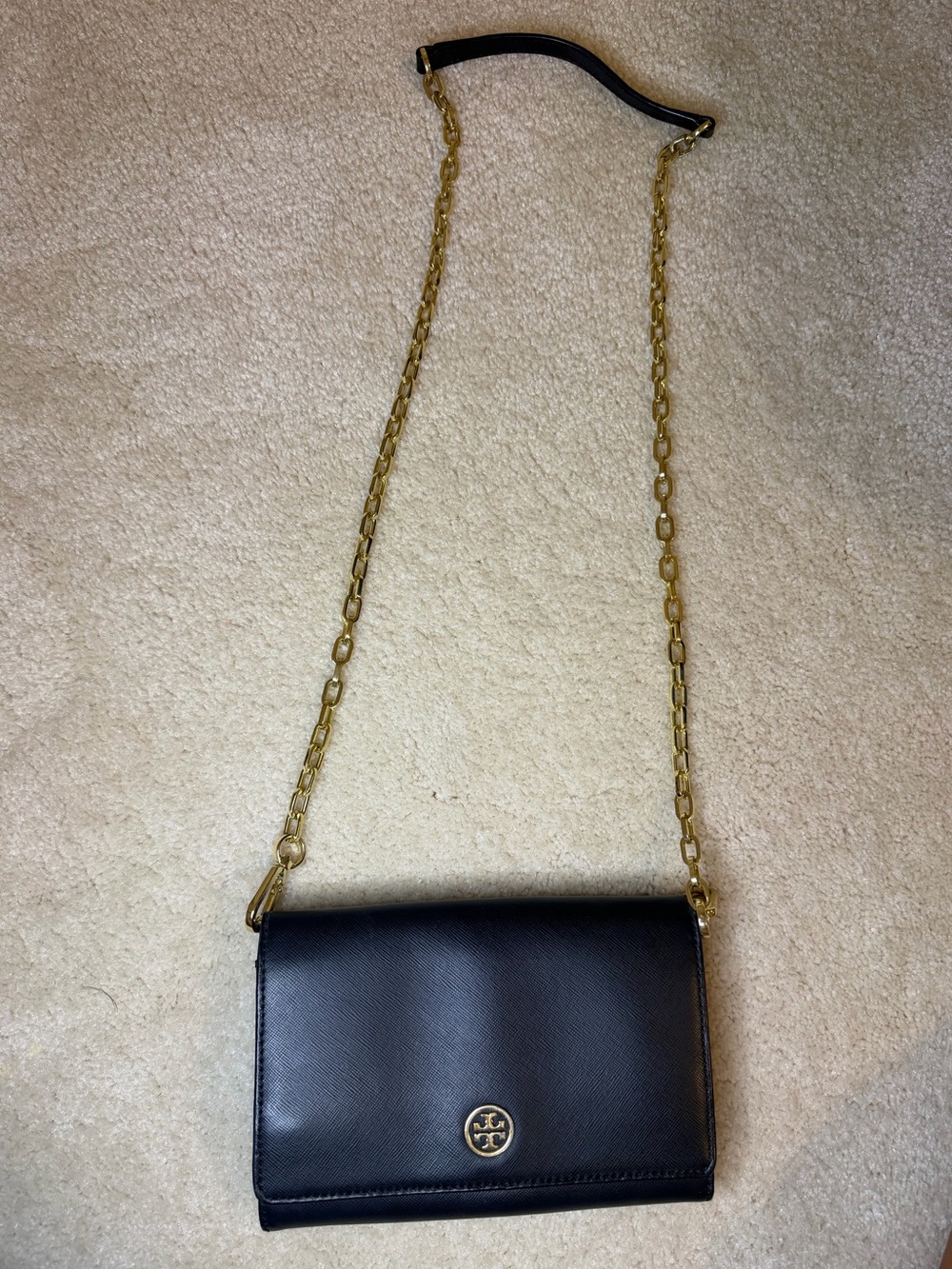 Tory Burch Wallet on a Chain in Black